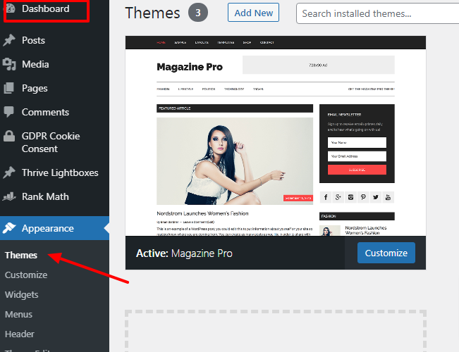 wordpress theme settings appearnce wordpress theme settings appearnce